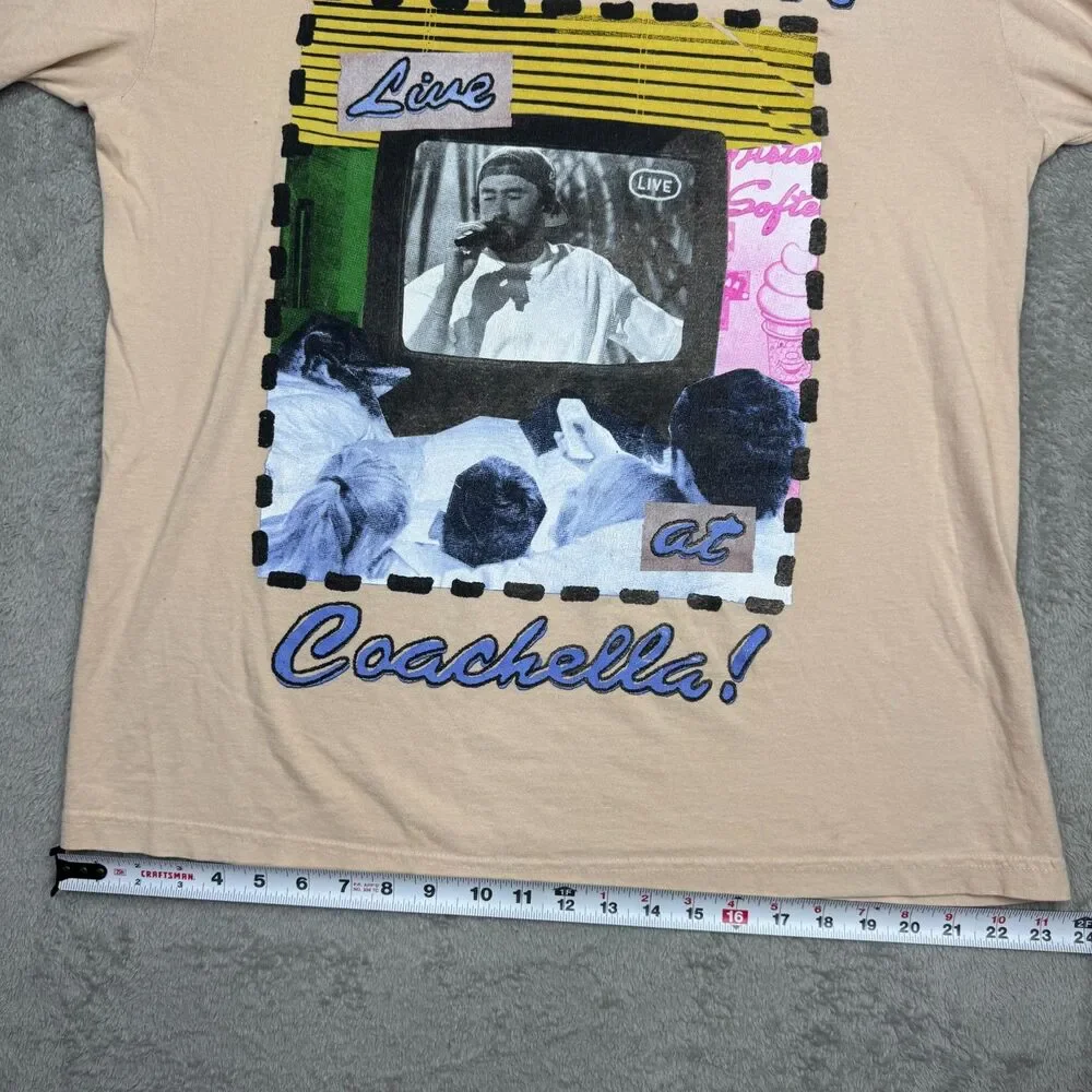 Bad Bunny x Coachella Shirt Mens Large Beige Cotton Graphic Print Long Sleeve - Picture 4 of 12